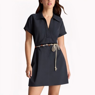 Fake Two Piece Short Sleeved Dress