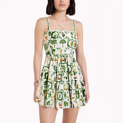 Fresh Floral Suspender Dress