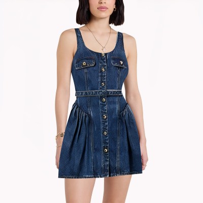 Denim Waist Puffy Dress