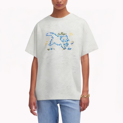 Grey Straight Shoulder Short Sleeved T Shirt