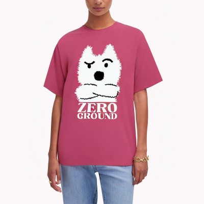Puppy Printed Cotton Short Sleeve T Shirt