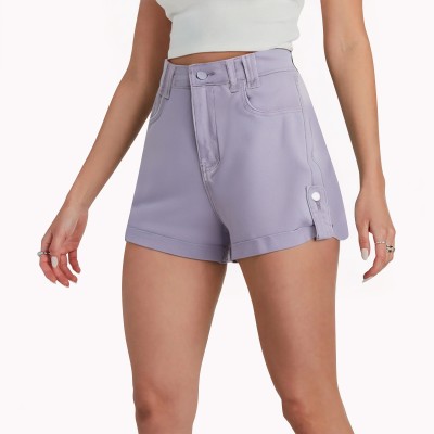 Retro Purple Denim Shorts