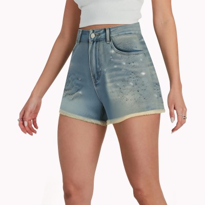 Hot Diamond Washed Denim Shorts