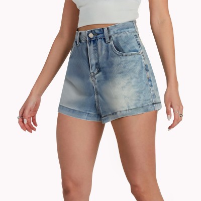 Light Blue Versatile Denim Shorts
