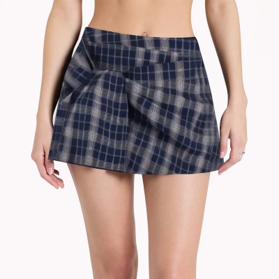 Irregular A Line Plaid Skirt