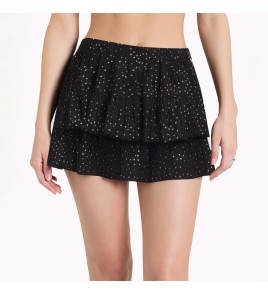 Black Floral Polka Dot Cake Skirt