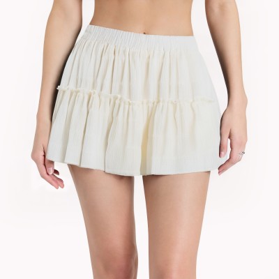 Apricot Casual Puffy Skirt