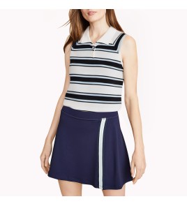 Blue And White Striped Sleeveless Top