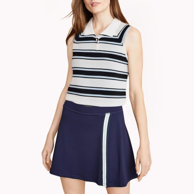 Blue And White Striped Sleeveless Top