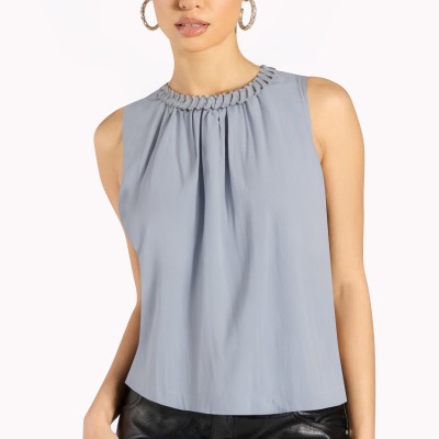 Braided Collar Sleeveless Top