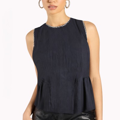 Contrast Lace Sleeveless Top