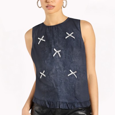 Retro Bow Sleeveless Top
