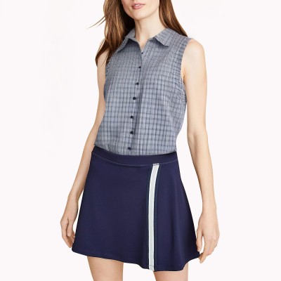 Plaid Sleeveless Shirt Top