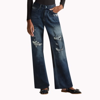 Ripped Wide Leg Jeans