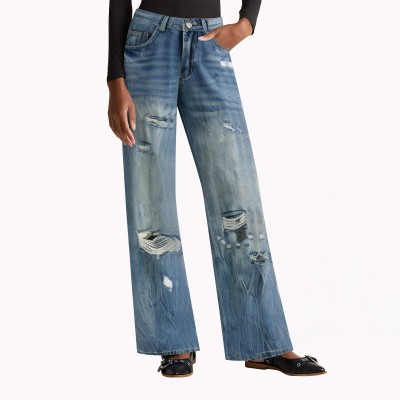 Denim Blue Ripped Jeans