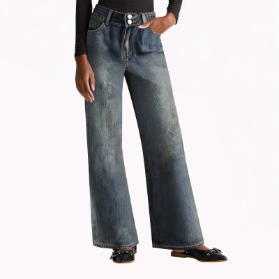 Versatile Slim Fitting Wide Leg Jeans