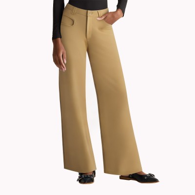 Khaki Wide Leg Jeans