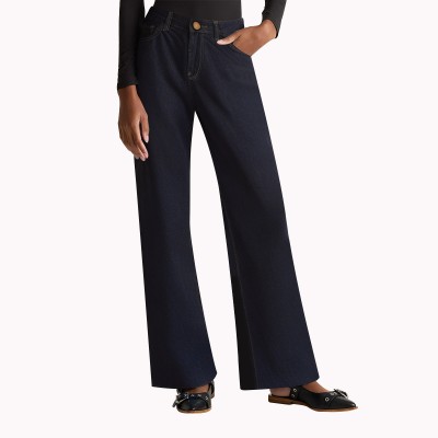 Loose Drape Wide Leg Jeans
