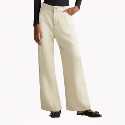 Versatile Cotton Wide Leg Jeans