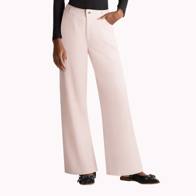 High Waisted Pink Wide Leg Jeans