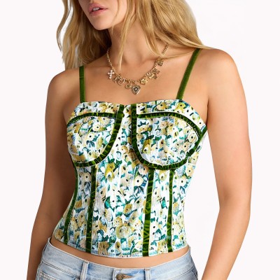 Green Floral Camisole