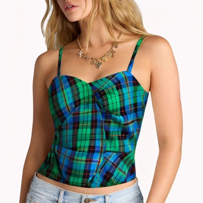 Irregular Plaid Camisole
